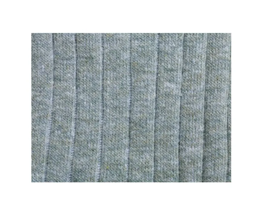 Calcetines de algodón y lino con ribete para hombre Verde Salvia-Bexley Flash Sale