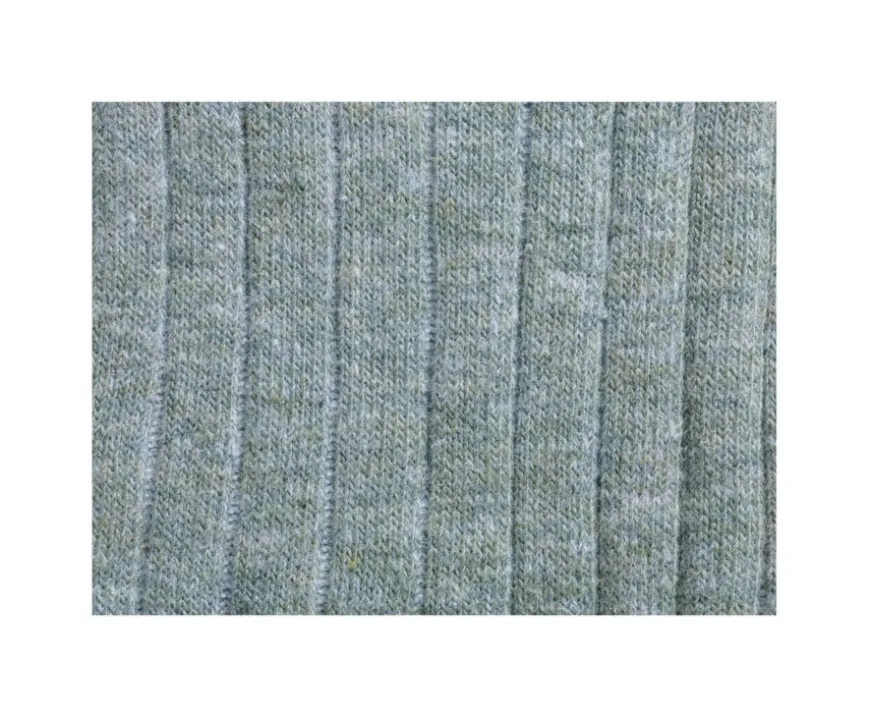 Calcetines de algodón y lino con ribete para hombre Verde Salvia-Bexley Flash Sale