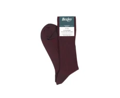 Calcetines en canale Hilo de Escocia para hombre Marrón y Rojo-Bexley Flash Sale