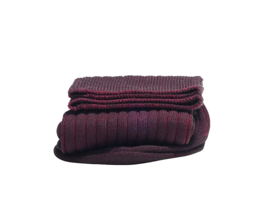 Calcetines en canale Hilo de Escocia para hombre Marrón y Rojo-Bexley Flash Sale