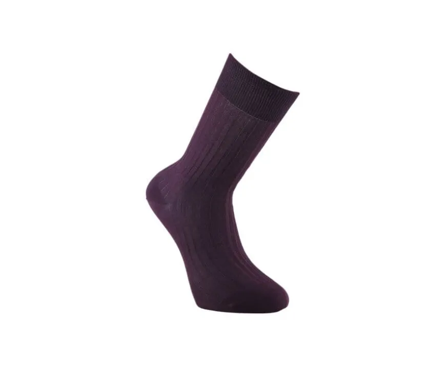 Calcetines en canale Hilo de Escocia para hombre Burdeos-Bexley Cheap