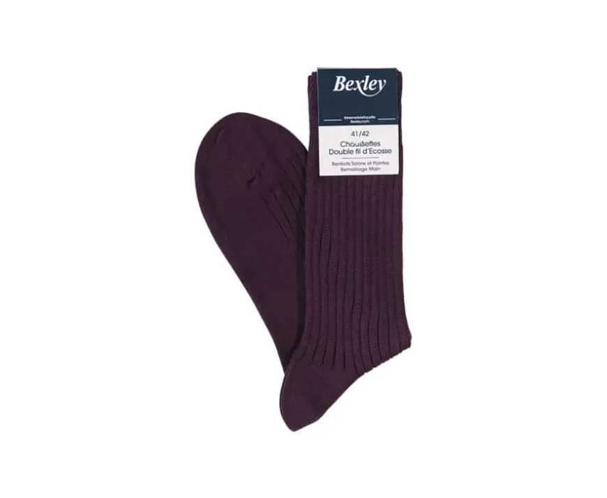 Calcetines en canale Hilo de Escocia para hombre Burdeos-Bexley Cheap