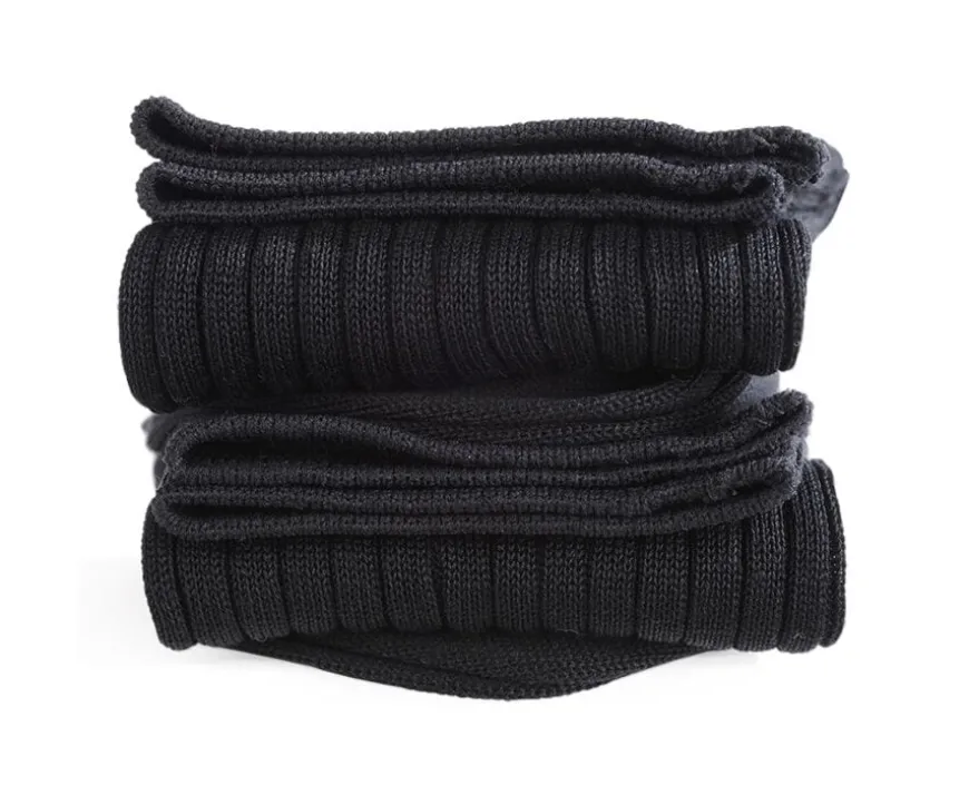 Calcetines en canale Hilo de Escocia para hombre Negro-Bexley Discount