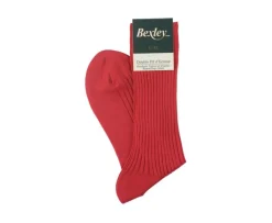 Calcetines en canale Hilo de Escocia para hombre Rojo-Bexley Discount