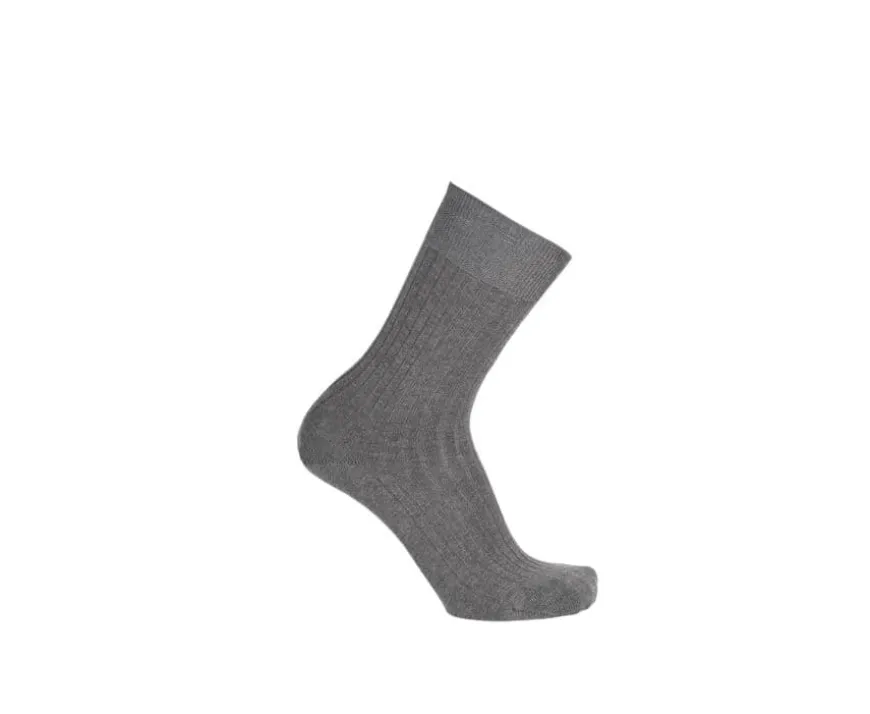 Calcetines en canale Hilo de Escocia para hombre Gris medio moteado-Bexley Shop