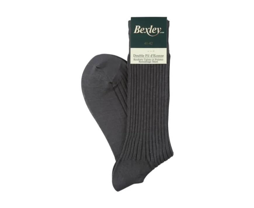 Calcetines en canale Hilo de Escocia para hombre Antracita-Bexley Clearance