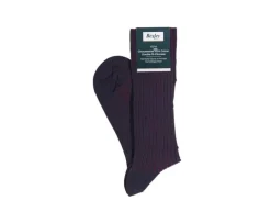Calcetines en canale Hilo de Escocia para hombre Marino y Rejo Burdeos-Bexley Shop