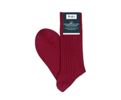 Calcetines en canale Hilo de Escocia para hombre Rojo Cereza-Bexley Best Sale