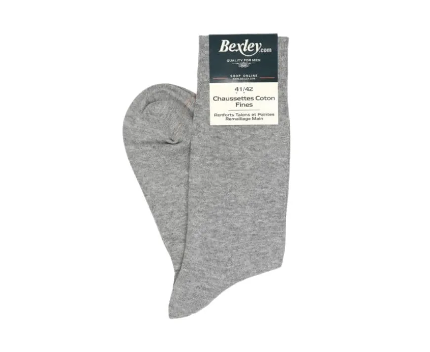 Calcetines finos de algodón para hombre Gris claro moteado-Bexley Outlet