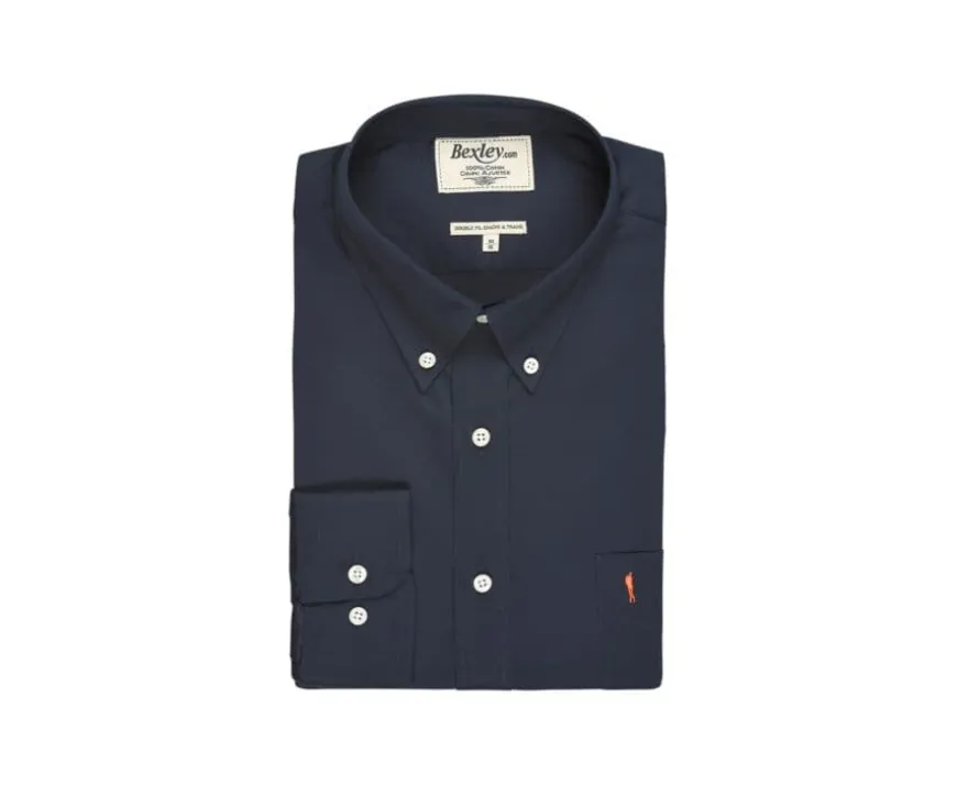 Camisa 100% algodón Azul marino - Cuello americano Alvin-Bexley Hot