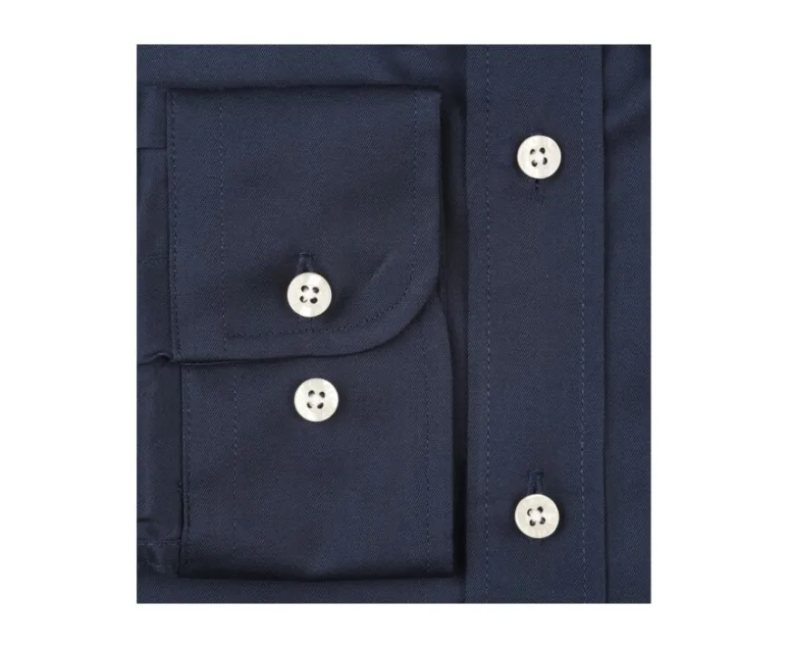 Camisa 100% algodón Azul marino - Cuello americano Alvin-Bexley Hot
