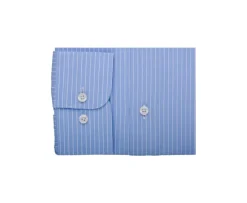 Camisa a rayas Navy y Blanca de algodón - Cuello francés Bertelin-Bexley Flash Sale
