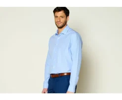 Camisa a rayas Navy y Blanca de algodón - Cuello francés Bertelin-Bexley Flash Sale