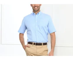Camisa Azul con finos cuadros blancos - Bolsillo Clayn Mc-Bexley Flash Sale
