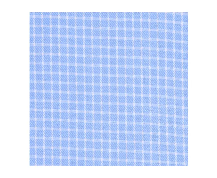 Camisa Azul con finos cuadros blancos - Bolsillo Clayn Mc-Bexley Flash Sale