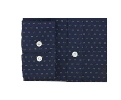 Camisa Azul marino con motivo coñac Léonce-Bexley Best