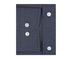 Camisa Azul marino estampada con motivos beis - Cuello francés Alphonse-Bexley Cheap