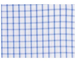 Camisa blanca con cuadros azules - Cuello americano Grayson-Bexley Clearance