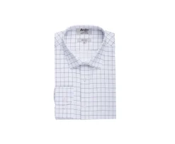 Camisa blanca con cuadros azules - Cuello francés Sergius-Bexley Cheap