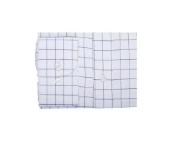 Camisa blanca con cuadros azules - Cuello francés Sergius-Bexley Cheap