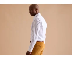 Camisa blanca con cuadros verdes - Cuello francés Sergius-Bexley Best