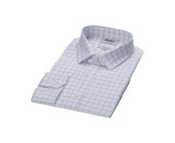 Camisa blanca con cuadros verdes - Cuello francés Sergius-Bexley Best