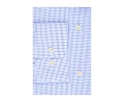Camisa blanca con pequeños cuadros azules Salvatore-Bexley Store