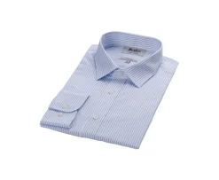 Camisa blanca con rayas Azul Claro Geoffroy-Bexley Flash Sale