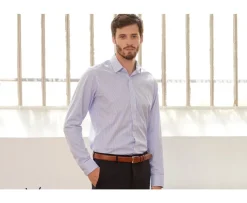 Camisa blanca con rayas azules Geoffroy-Bexley Cheap