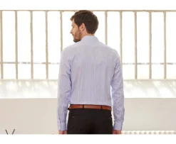 Camisa blanca con rayas azules Geoffroy-Bexley Cheap