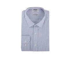 Camisa blanca con rayas azules oscuras Geoffroy-Bexley Fashion