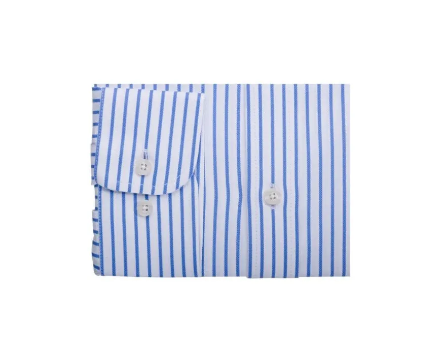 Camisa blanca con rayas azules Léonel-Bexley Flash Sale