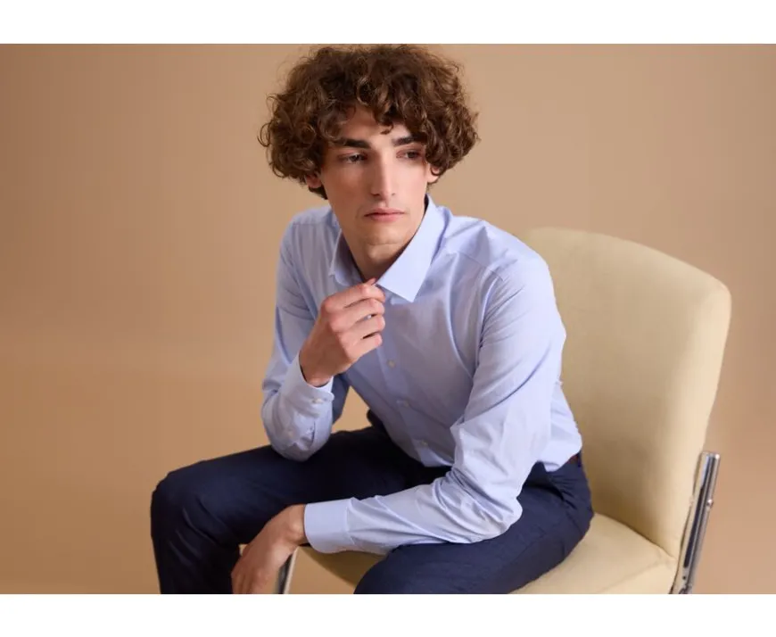 Camisa blanca con rayas azules Anselme-Bexley Best