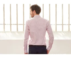 Camisa blanca con rayas rojas Geoffroy-Bexley Shop