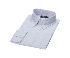 Camisa blanca de hombre con cuadros azules Dallen-Bexley Outlet