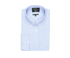 Camisa blanca de rayas azules con bolsillo en el pecho Broderick-Bexley New