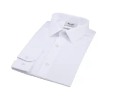 Camisa blanca de sarga de algodón - Cuello francés Caubert-Bexley Best Sale