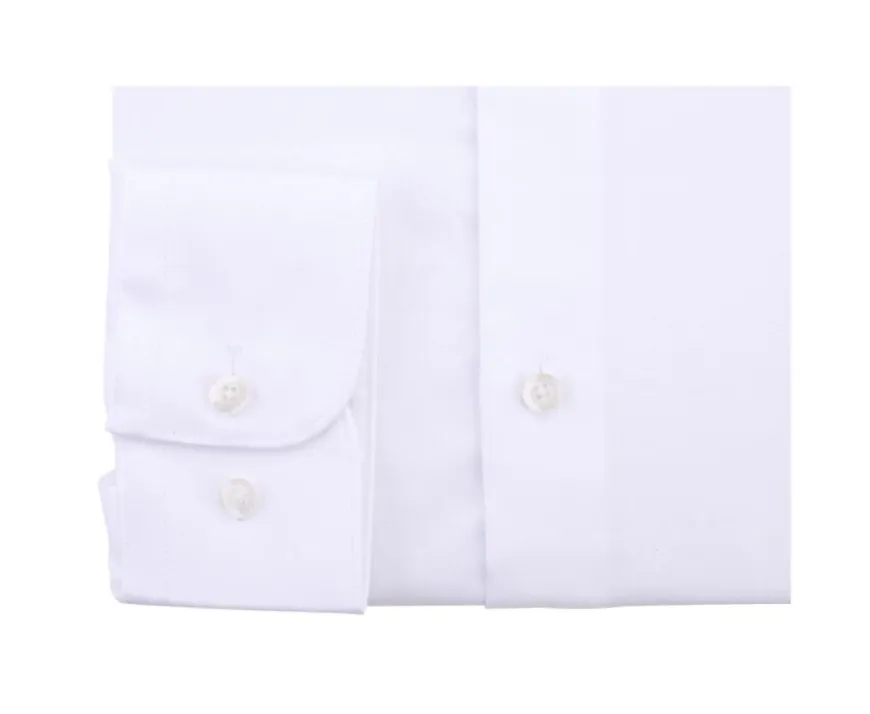Camisa blanca de sarga de algodón - Cuello francés Caubert-Bexley Best Sale