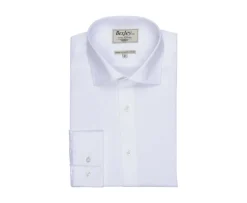 Camisa blanca de sarga de algodón de doble hilo Giorgio-Bexley New