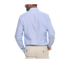 Camisa blanca estampada con motivos azules - Cuello francés Oscar-Bexley Best