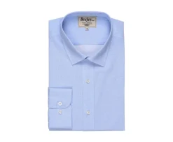 Camisa blanca estampada con motivos azules - Cuello francés Oscar-Bexley Best