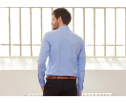 Camisa Celeste 100% algodón - Cuello francés Maxime Classic-Bexley Hot