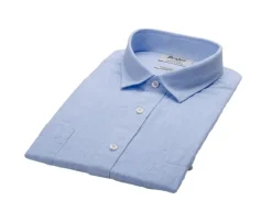Camisa Chambray Azul Claro de algodón y lino  Siphérin-Bexley Online