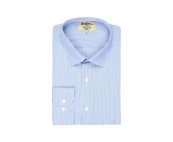 Camisa con finas rayas azules - Cuello francés Aubertin Classic-Bexley Flash Sale