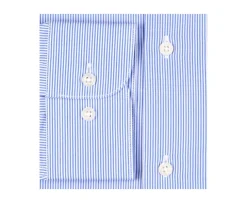 Camisa con finas rayas azules - Cuello francés Aubertin Classic-Bexley Flash Sale