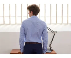 Camisa de algodón a rayas azules y blancas Maximilien-Bexley New