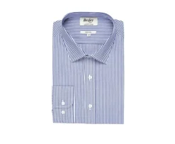 Camisa de algodón a rayas Azul marino y Blanco Maximilien-Bexley Clearance