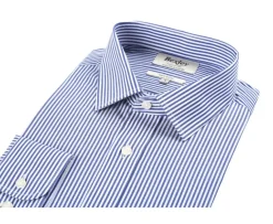 Camisa de algodón a rayas Azul marino y Blanco Maximilien-Bexley Clearance