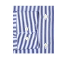Camisa de algodón a rayas Azul marino y Blanco Maximilien-Bexley Clearance