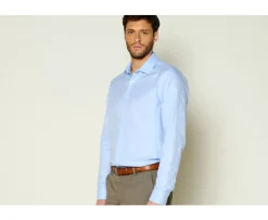 Camisa de algodón Azul claro - Cuello francés Ansbert-Bexley Discount